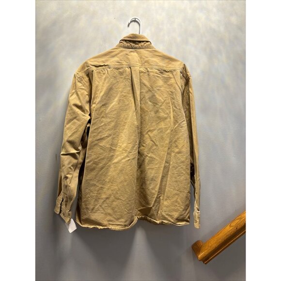 Carhartt Mens XL Beige Button-Down Shirt  100% Cotton  Two Chest Pockets  Made I - Picture 5 of 11